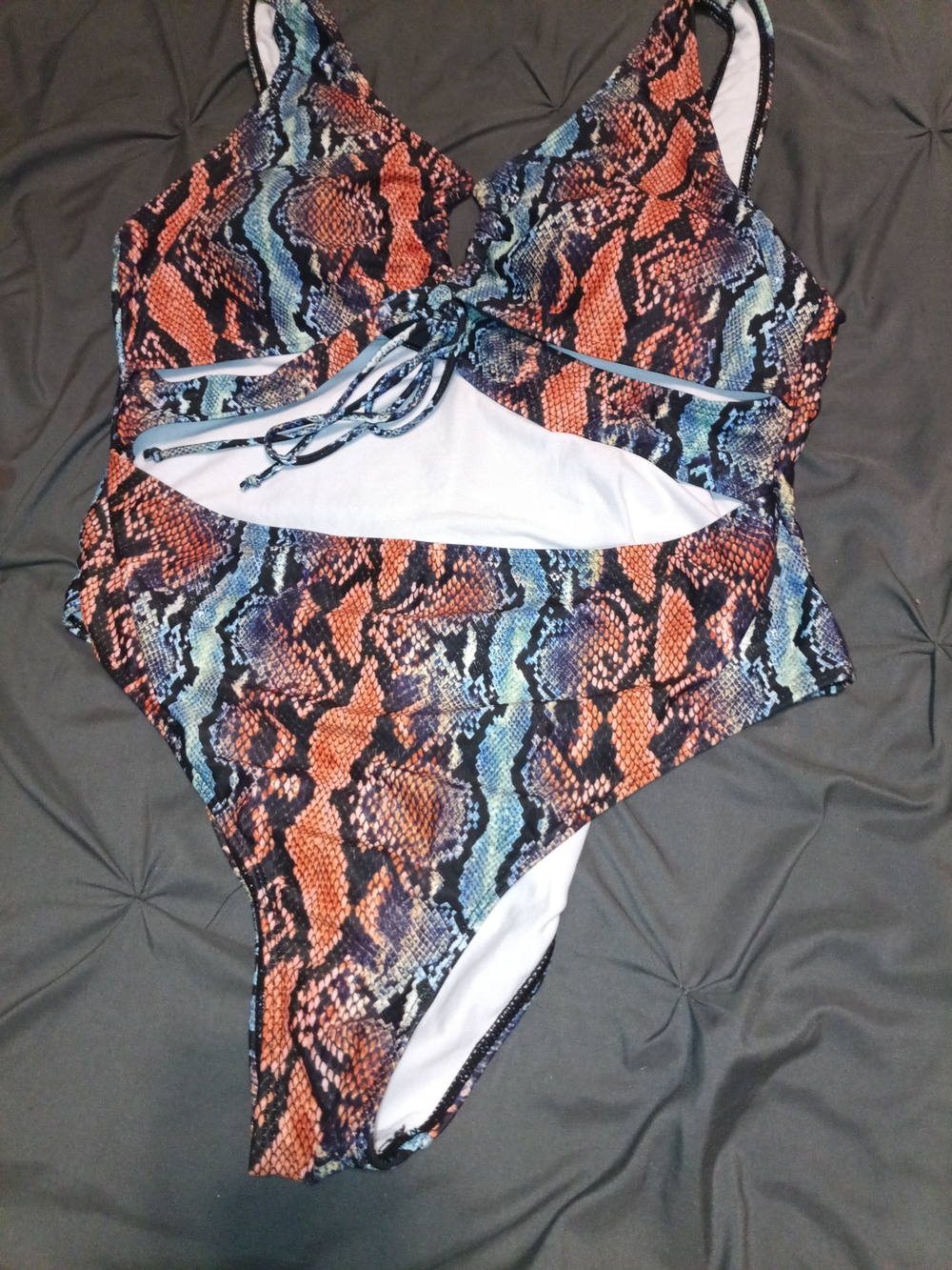 Source Unknown Multicolor Snake Print One-Piece Swimsuit
